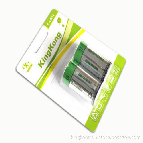 Alkaline C-size Battery with 1.5V Voltage and 24.9 to 26.2mm Diameter